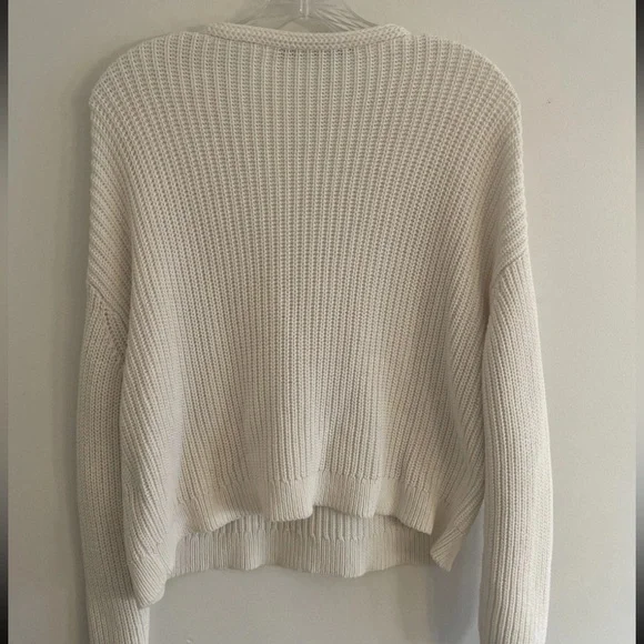 Jenni Kayne Womens Cabin Sweater Cable Knit Heavy Organic Cotton Medium Ivory - Picture 7 of 9